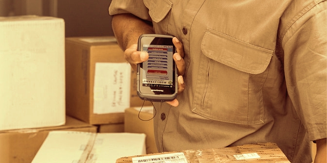 Demonstração no terreno do terminal portátil honeywell-dolphin-ct50